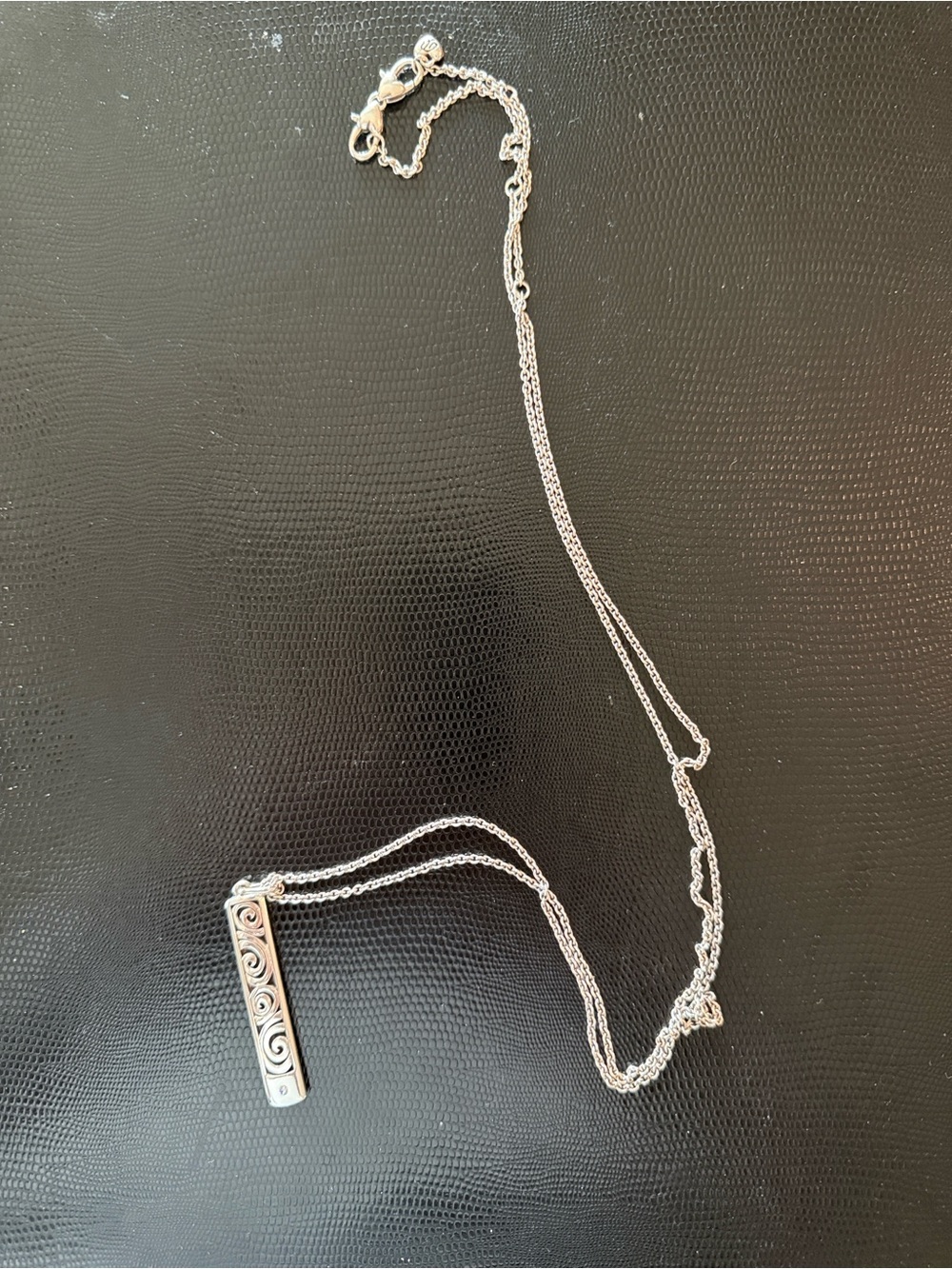 Brighton Silver Swirl Bar Pendant Necklace - Picture 2 of 6
